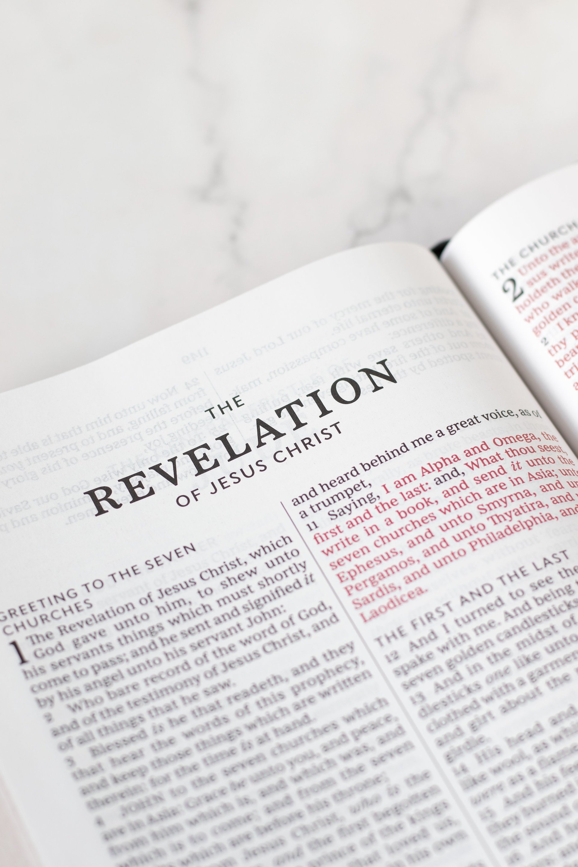 Bible study with open holy bible